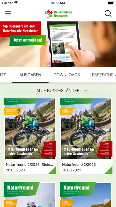 Naturfreund E-Paper Screenshot