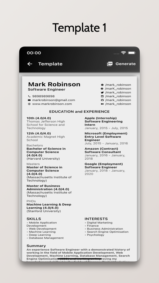 #3. Resume+ - CV Generator (iOS) 由: OnePercent