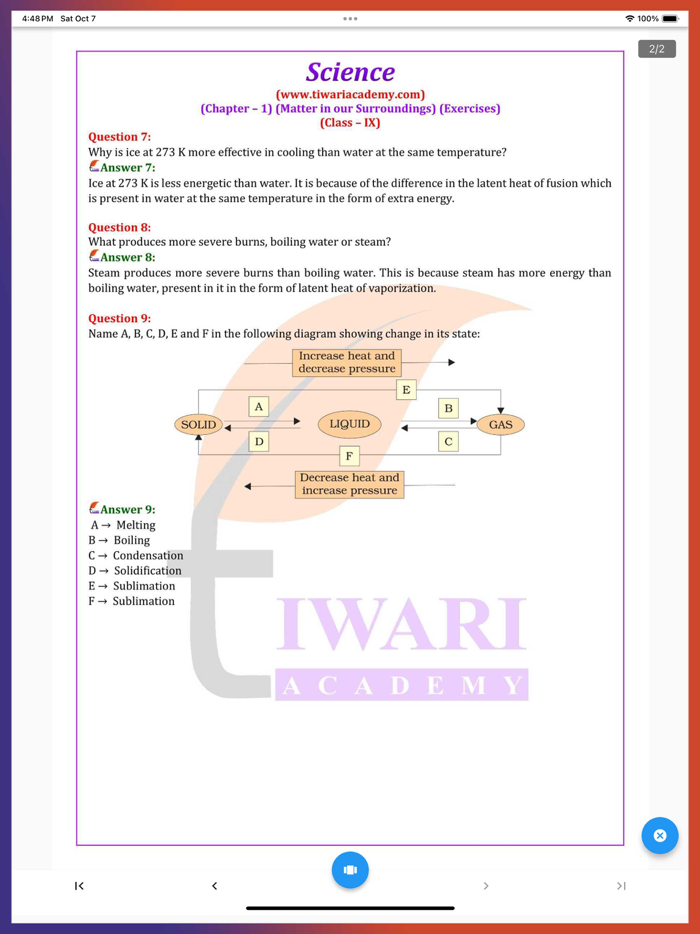 Class 9 Science Solutions