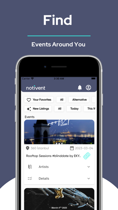 Notivent - Concerts, Events Screenshot