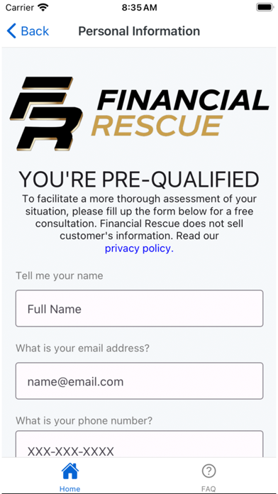 Financial Rescue Mobile Screenshot