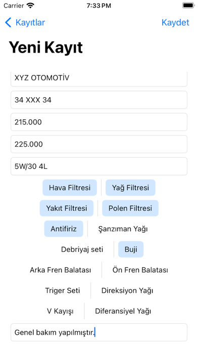Screenshot #3 pour Bakım Kartı Oluşturucu