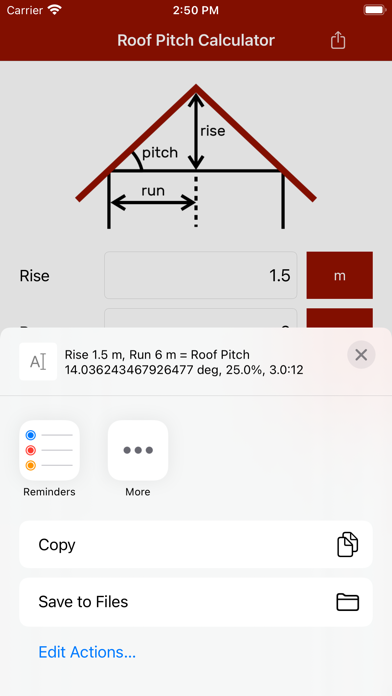 Screenshot #2 pour Roof Pitch Calculator