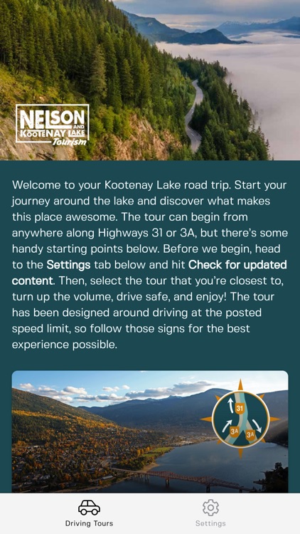 kootenay lake road trip app