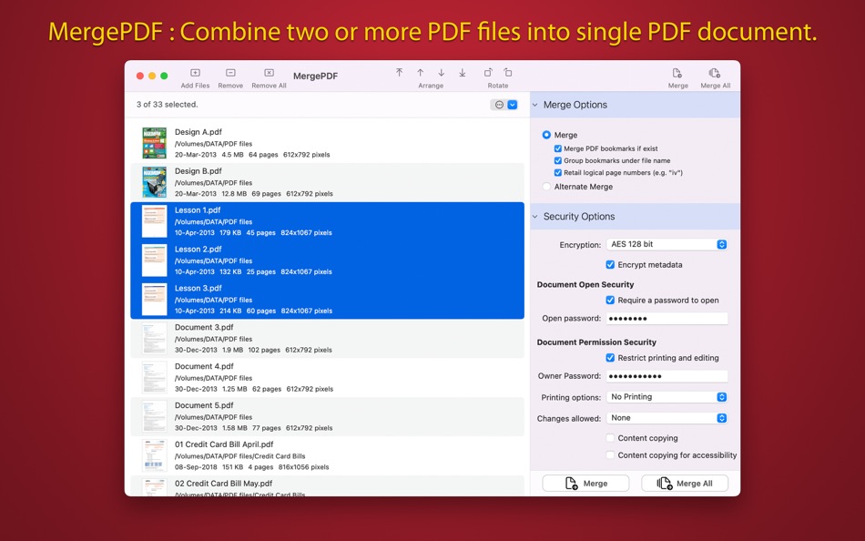 #1. MergePDF : Combine PDF files (macOS) By: RootRise Technologies Pvt. Ltd.