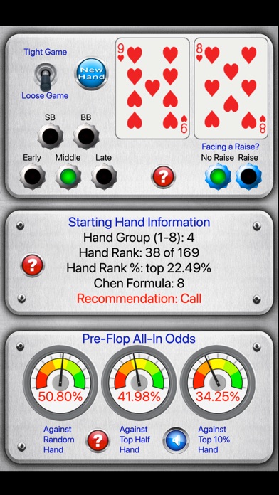 Starting Hand Dashboard Screenshot