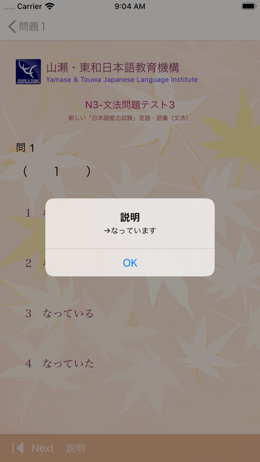 #3. JLPT N2 文法練習 (iOS) بواسطة: Yamase & Touwa Japanese Insititute