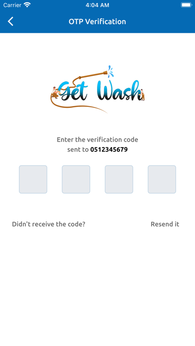GetWash - User App Screenshot