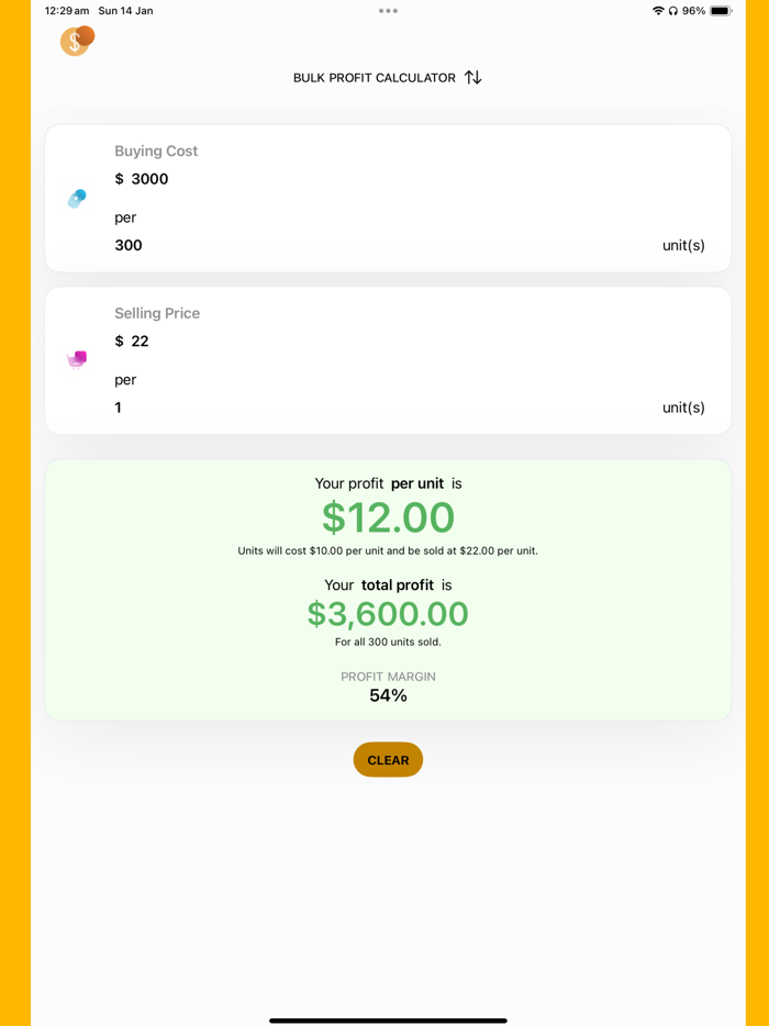 Simple Profit Calculator