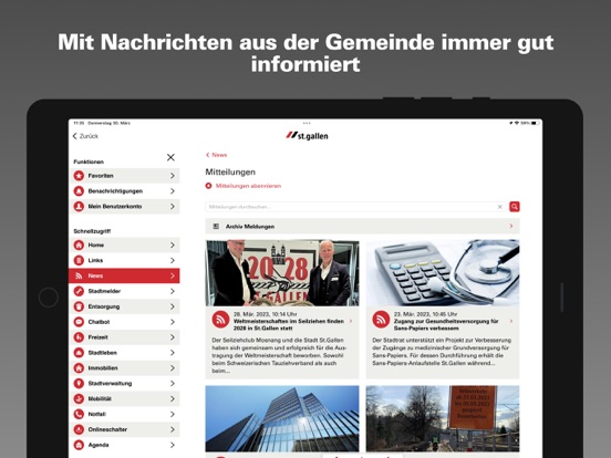 Stadt St.Gallen iPad screenshot 4 - Utilities app