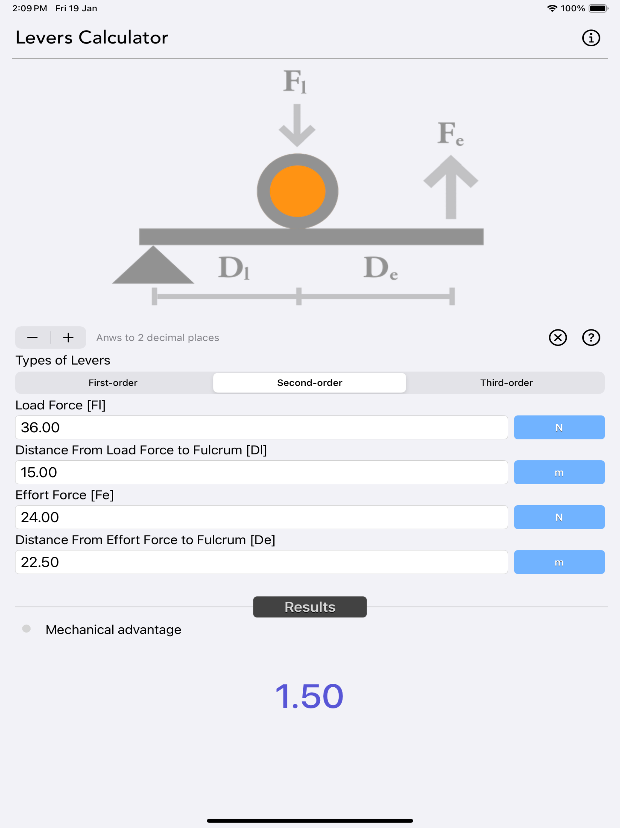 Levers Calculator