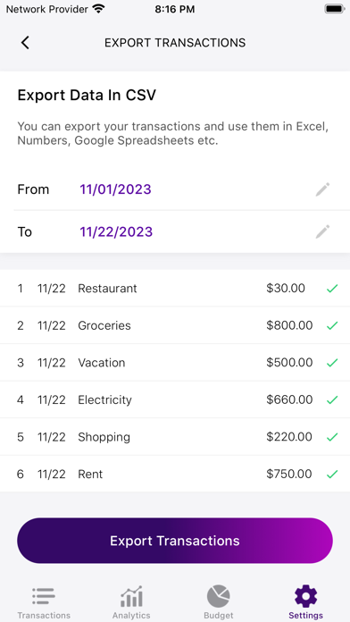 Checkbook: Budget & Expenses Screenshot