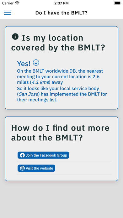 BMLT Search Screenshot