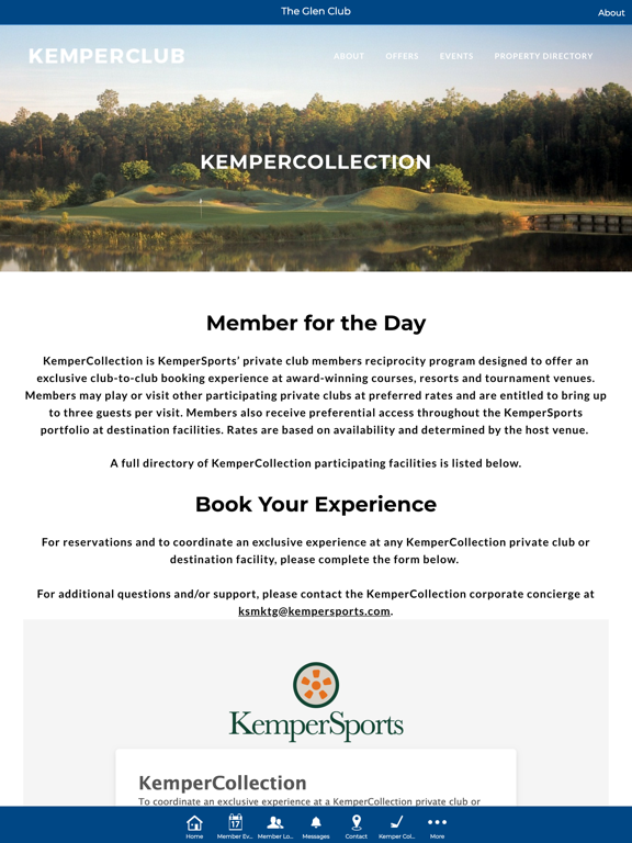 The Glen Club Member App iPad screenshot 5 - Sports app
