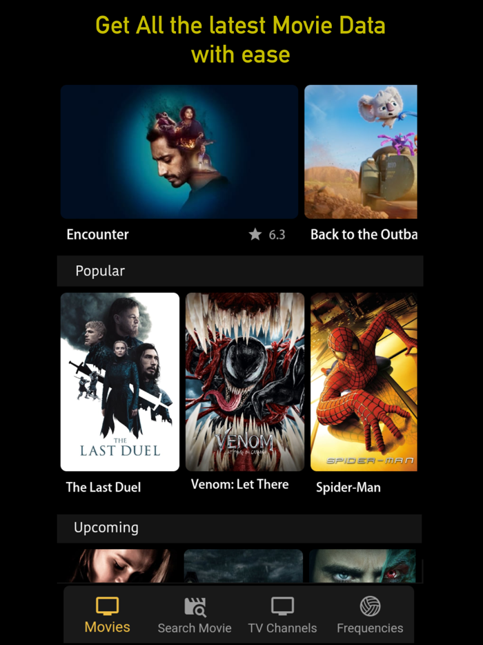 Movies and TV Channels Listing