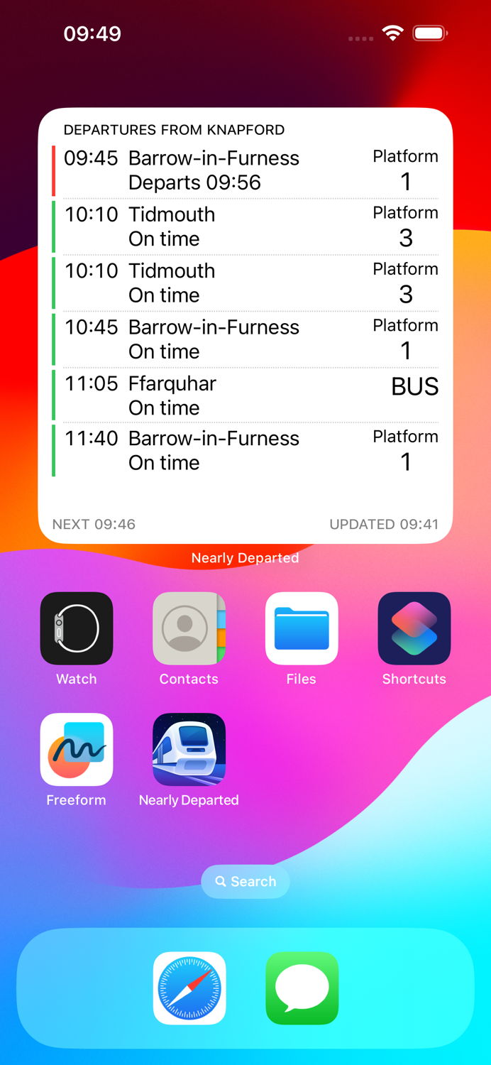 Nearly Departed for UK trains