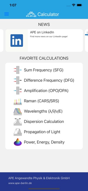 APE Optics Calculator on the App Store