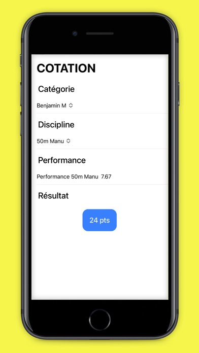 Screenshot #1 pour Athletisme Cotation FFA