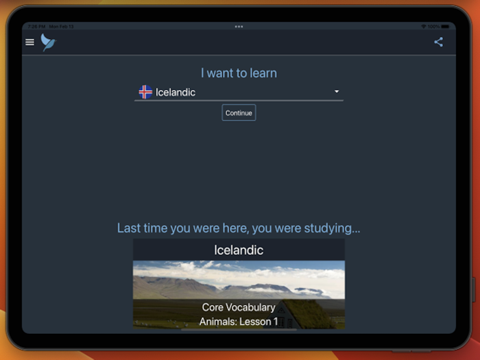 Bluebird Learn Icelandic