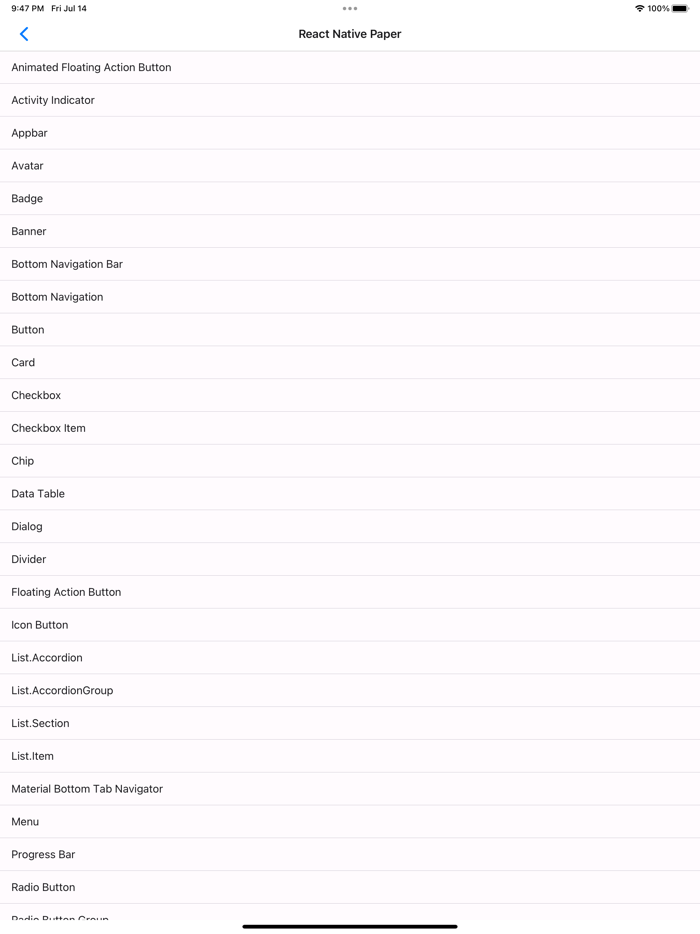 Expo and React Native components