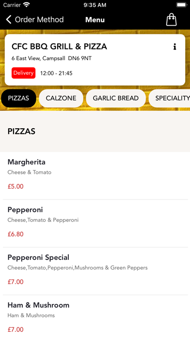 CFC BBQ Grill & Pizza Screenshot