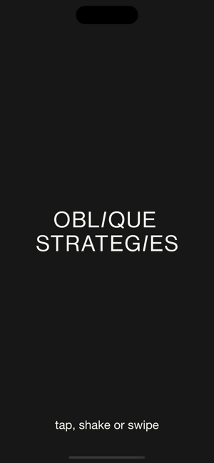 Captura de tela do ‎Oblique Strategies SE