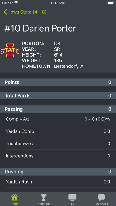 Iowa State Football Schedules Screenshot