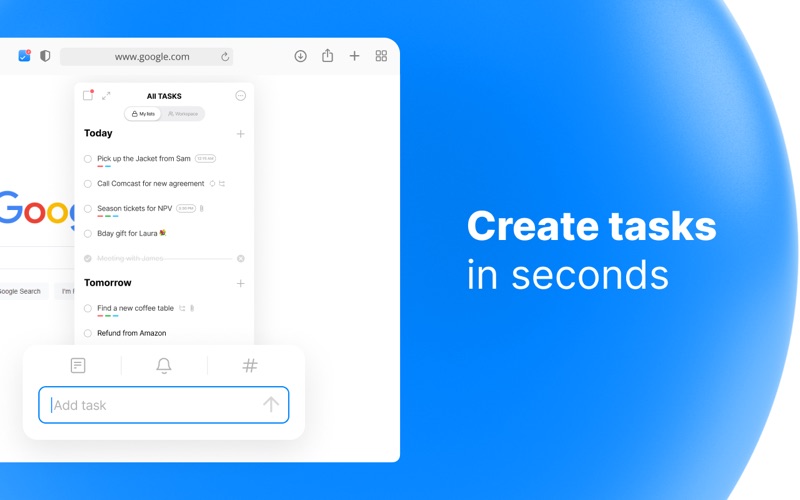 Any.do for Safari screenshot 2