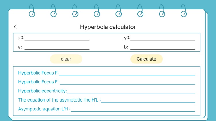Hyperbola calculator
