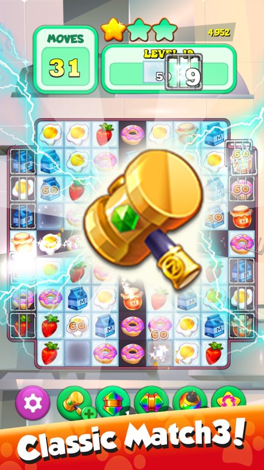 #3. Greedy Cat Match 3 (iOS) 由: One Up Games Studio