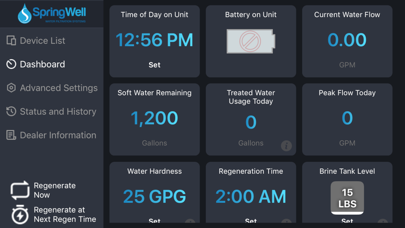 SpringWell Water Smart App Screenshot