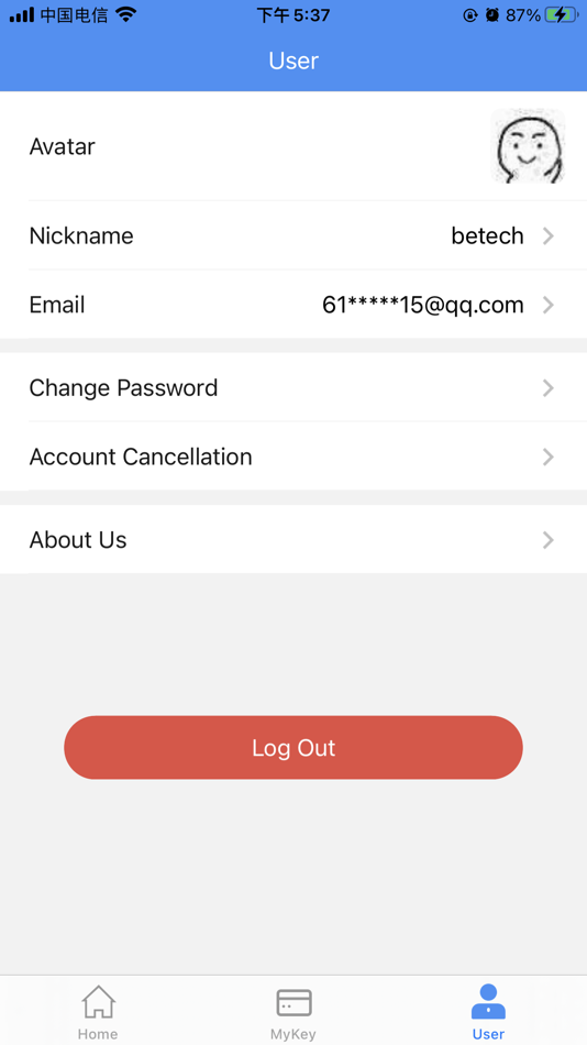 #4. Betech Mobile Key (iOS) Podle: 广东必达保安系统有限公司