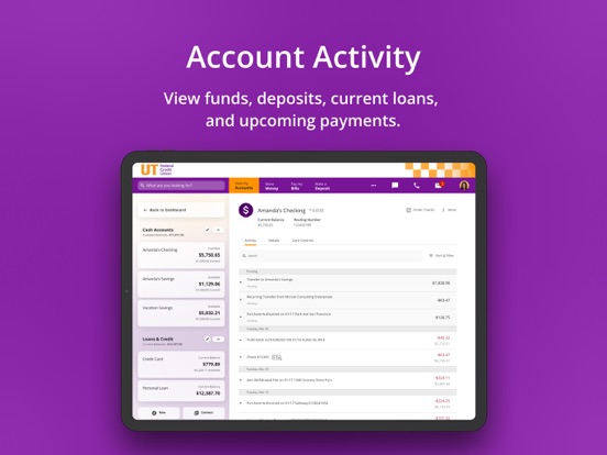 UT Federal Credit Union iPad screenshot 4 - Finance app