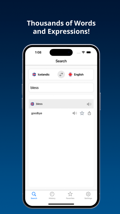 English Icelandic Dictionary + Screenshot