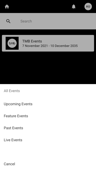 TMB Events Screenshot