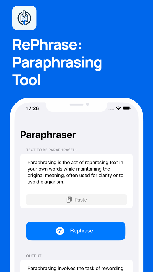 RePhrase: Paraphrasing Tool - 1.3.2 - (iOS)