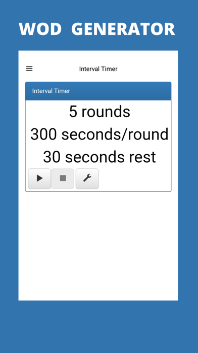 WOD Generator and Timer App Screenshot