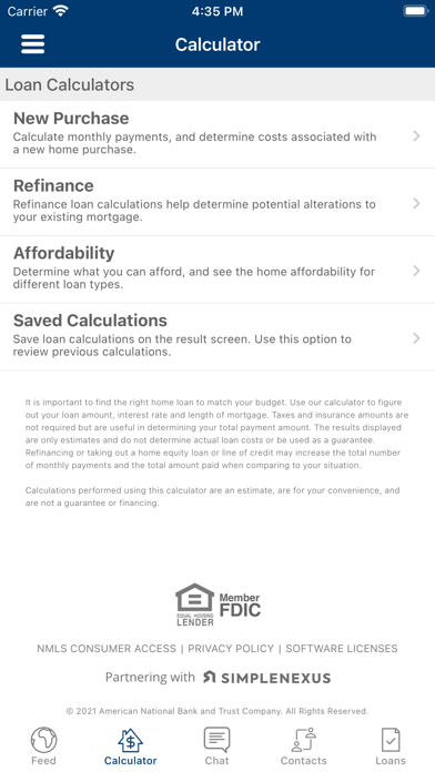 AMNB Home Loans Screenshot