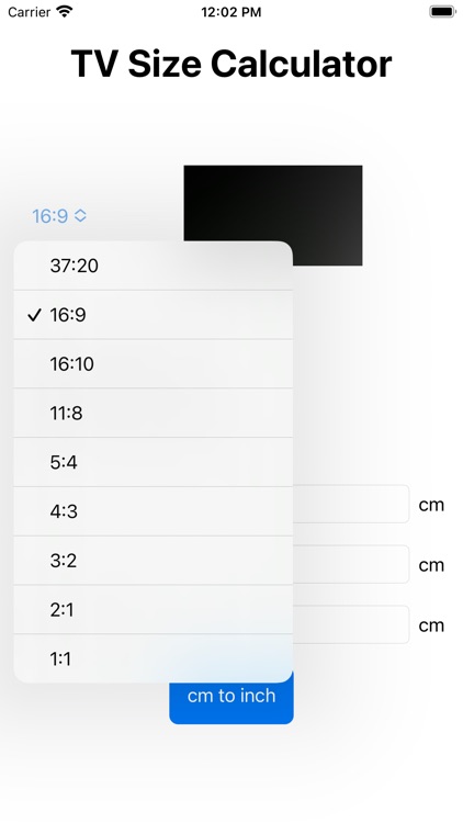 TV/Monitor Size Calculator