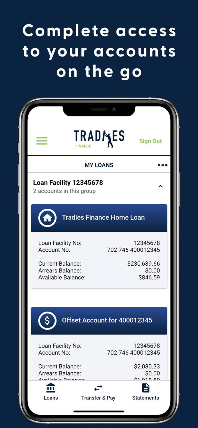 Tradies Finance Mobile Access