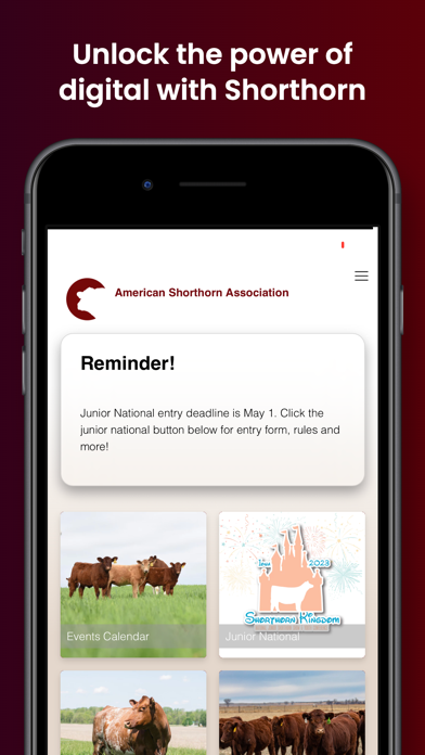 American Shorthorn Association Screenshot