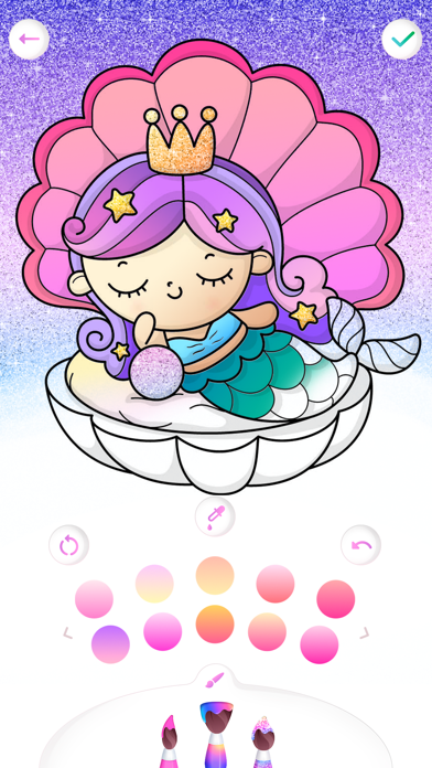 Mermaid coloring book kids Screenshot