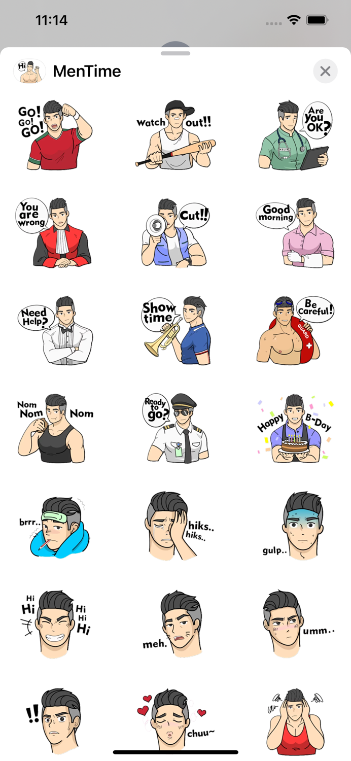 Its Men Time Stickers Pack