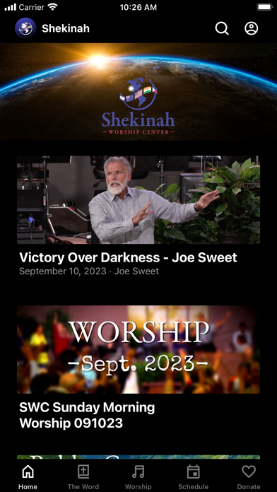 Shekinah Worship Center Screenshot