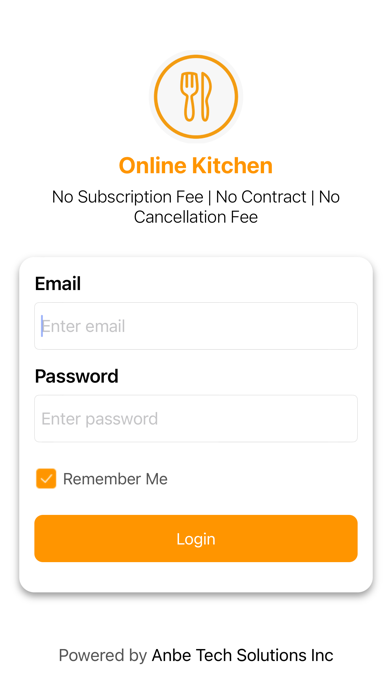 Online Kitchen POS Screenshot