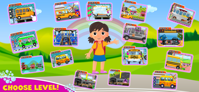 School Bus Auto Workshop Game