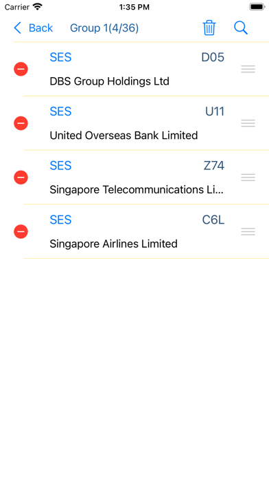 Singapore Stock Quotes Screenshot