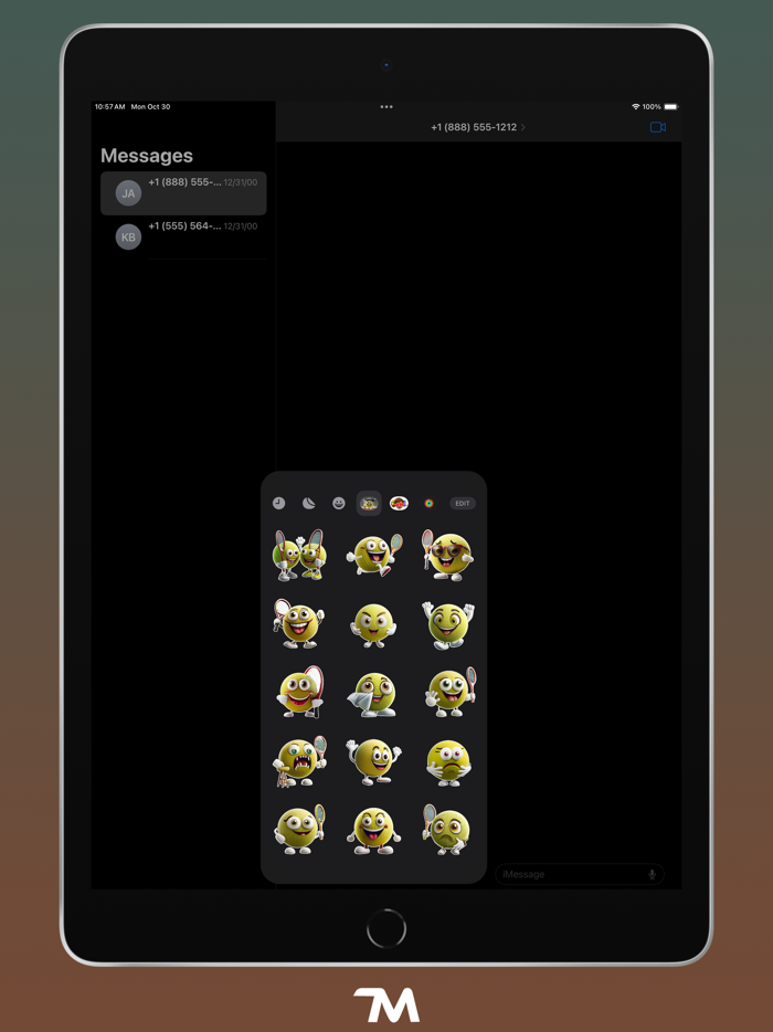 Tennis Faces Stickers