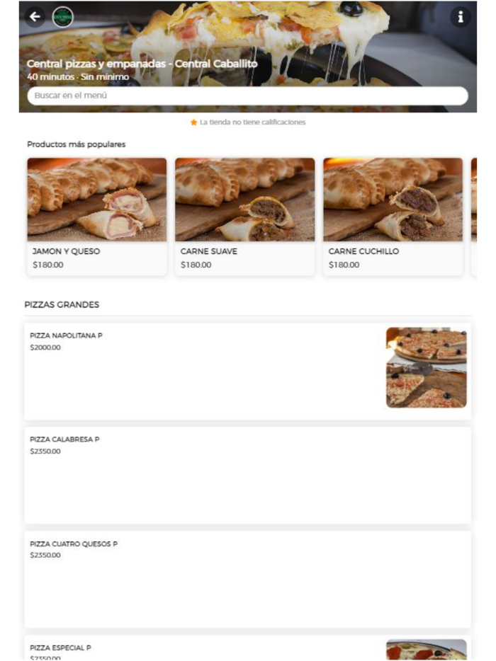 Central de pizzas y empanadas