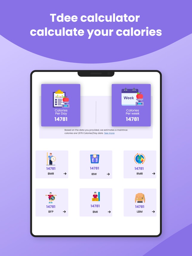 TDEE-Rechner - Kalorien Zähler im App Store